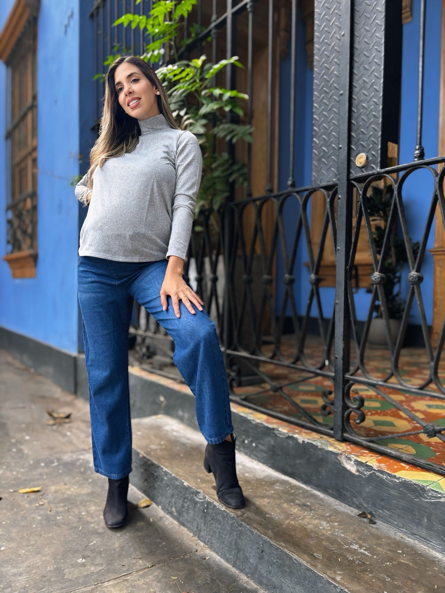 JEAN MOM AZUL
